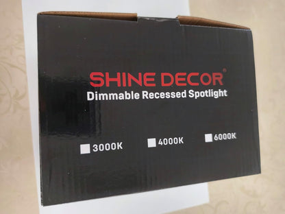 Shine Decor LED Recessed Spotlight,Neutral White 4000K Dimmable,LED Ceiling Downlights,Recessed LED Lights for Bedroom Bathroom Kitchen,Pack of 10