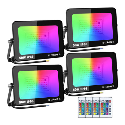 Proiector LED exterior 50W RGB cu telecomanda IP66 dimabil PICAA