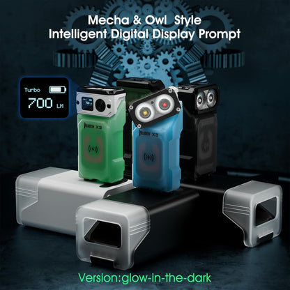 WUBEN X3 Mini Rechargeable Flashlight with Charging Base 180 Degree EDC Keychain Flashlight Twist Ip65 Waterproof Magnet Pocket Flashlights 10 Mode Type-C Lanyard for Camping, Outdoor,Inspection, Gift