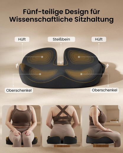 Perna sezut ProtoArc SC Butterfly Memory Foam XL ergonomica neagra