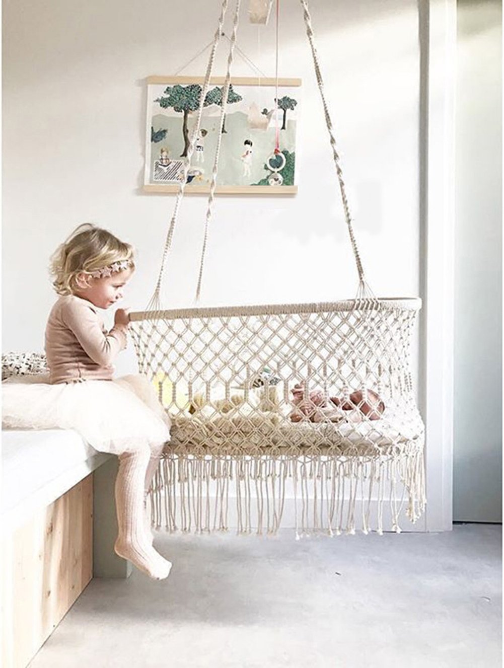 Leagan bebe Here&There Baby Cradle Tassel 4 kg, bej