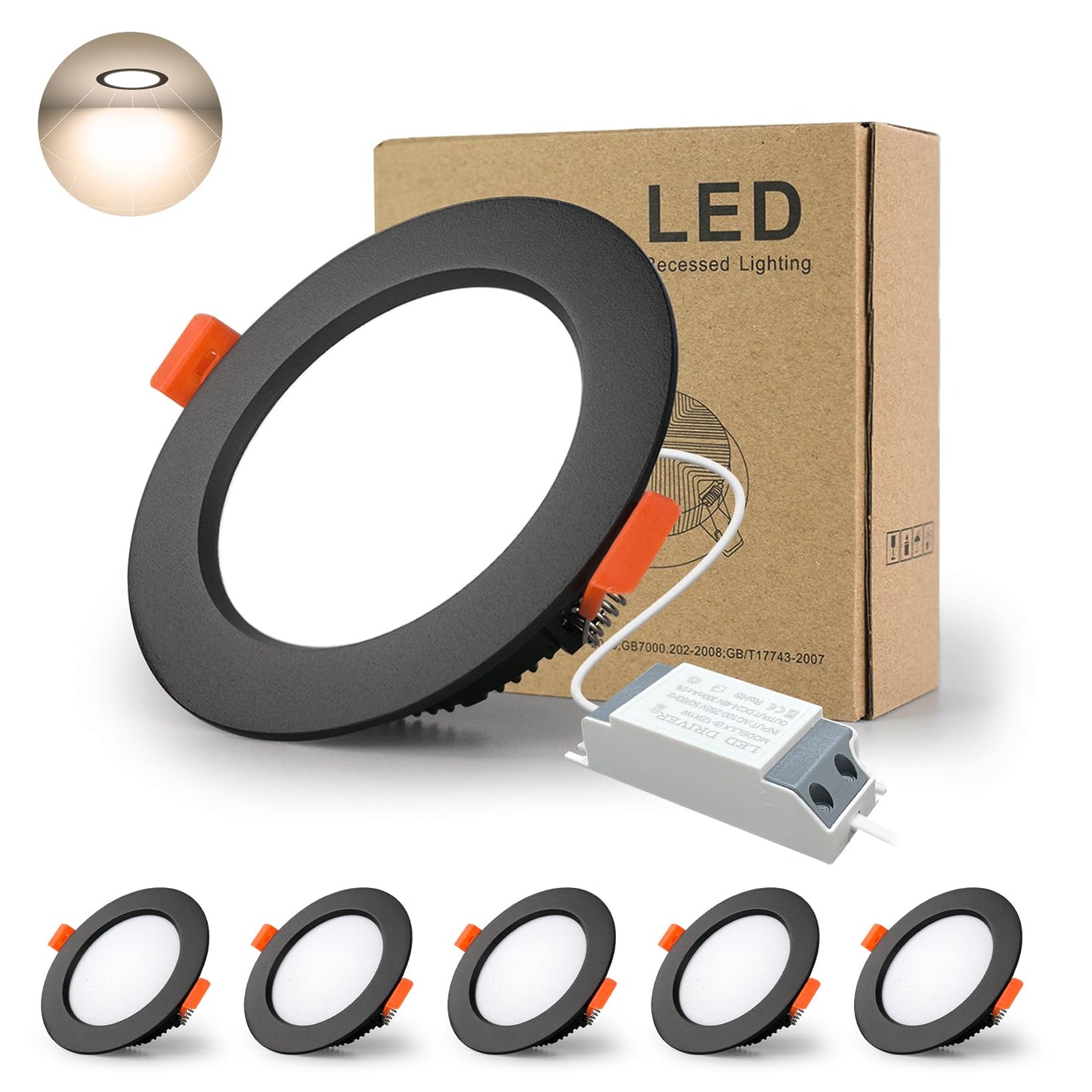 Spot LED incastrat 7W IP44 4000K 700lm set 5 buc + BAGZY + decupaj