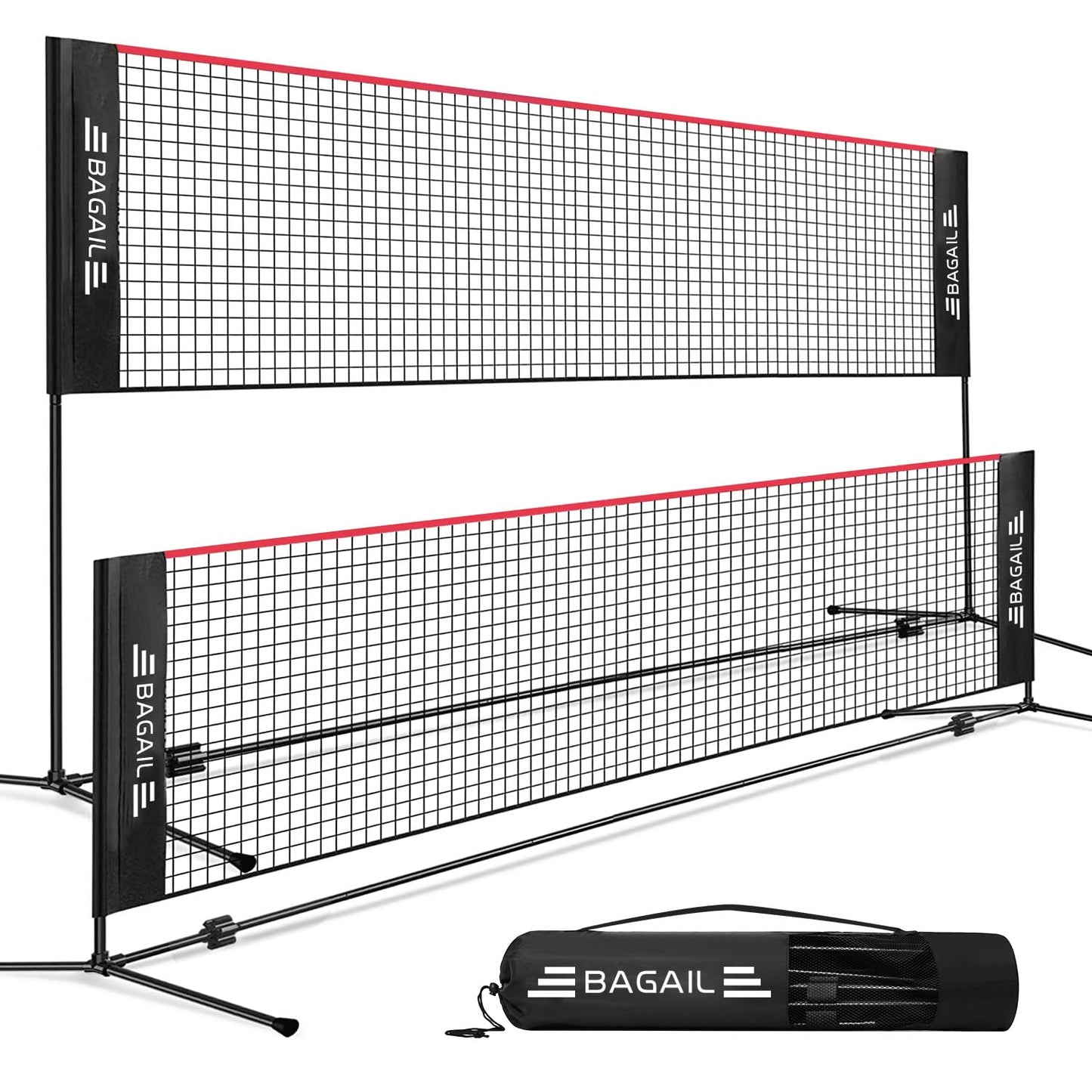 Fileu Badminton BAGAIL Net reglabil 10-17 ft pliabila