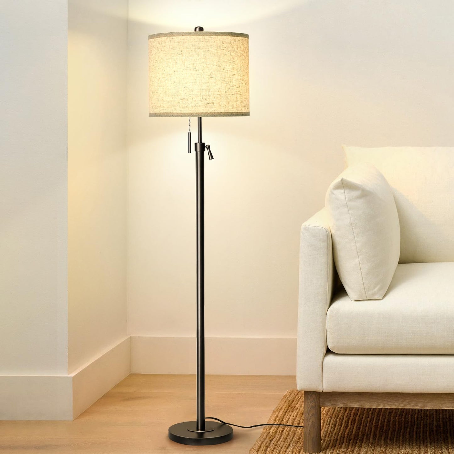 Lampa de podea Black 140-168 cm E27 LED 9W 3 temperaturi