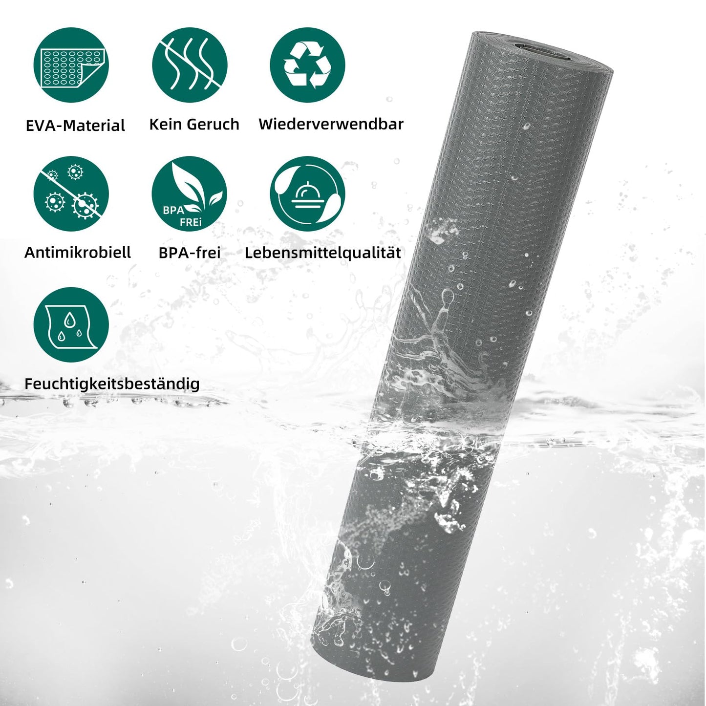 Covoras sertar HAUSPROFI 50x600 cm EVA antibacterian gri