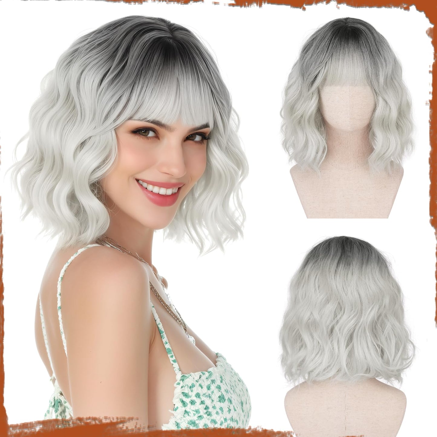 Peruca Sofeiyan Bob Wavy cu Breton 30 cm Fibra Kanekalon