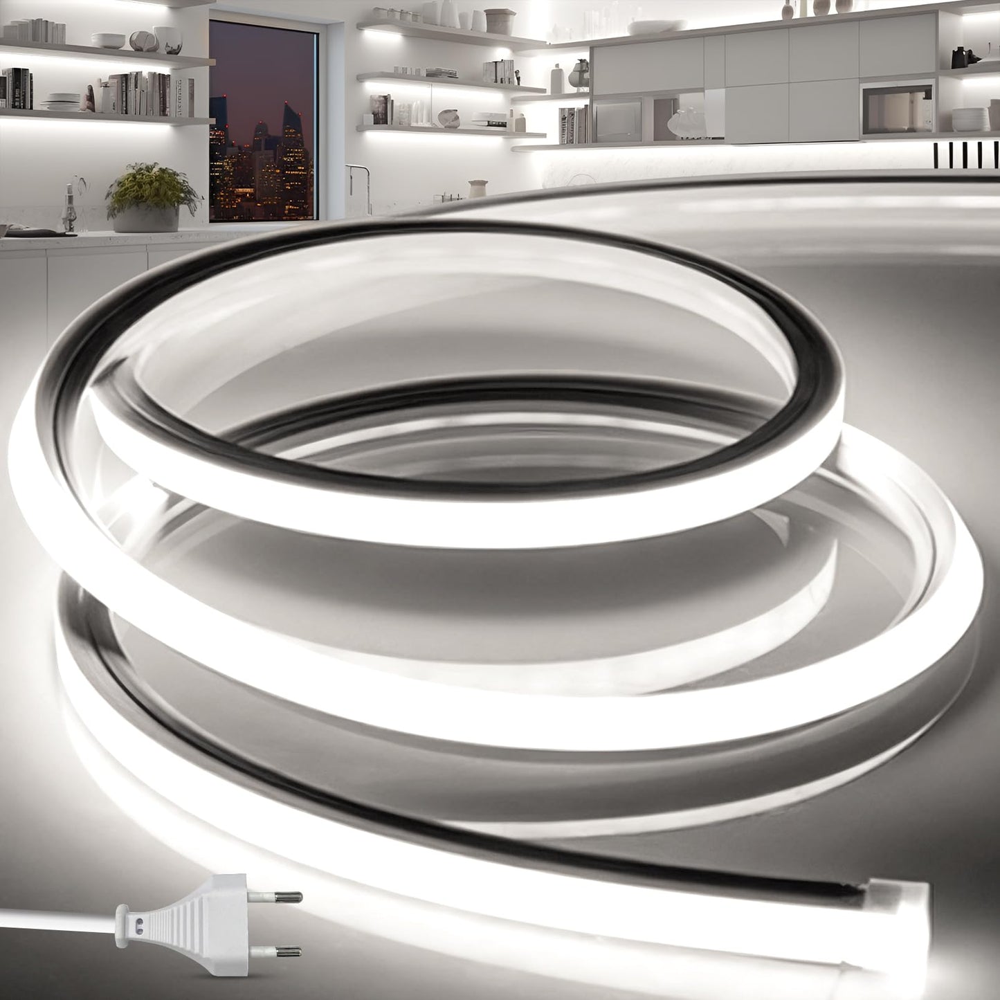 Banda LED BRIMETI 10 m RGBIC Neon IP65 cu control app si telecomanda
