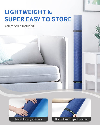 Covoras yoga CAMBIVO 183x122x0.6 cm antiderapant albastru