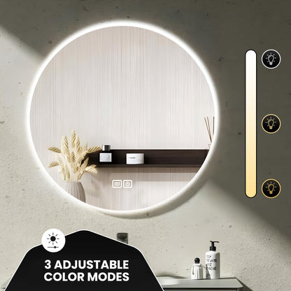 Oglinda baie Bayt 60 cm LED 3 moduri anti-aburire dimabila