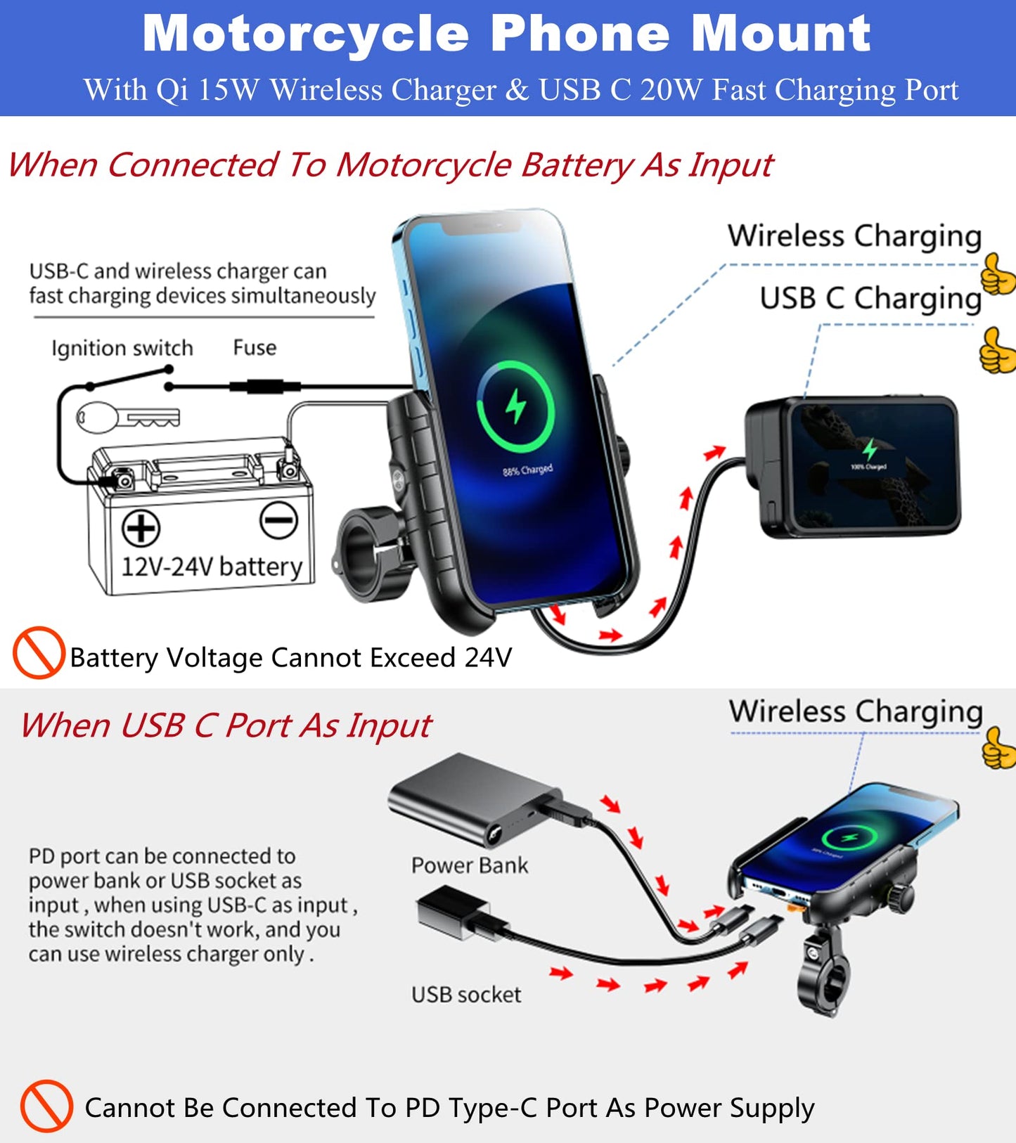 Suport telefon moto BRCOVAN M9S Qi 15W incarcare wireless