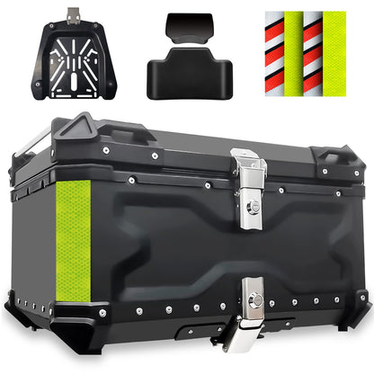 Top case motocicleta VOKKA 45L aluminiu negru impermeabil pentru motocicleta