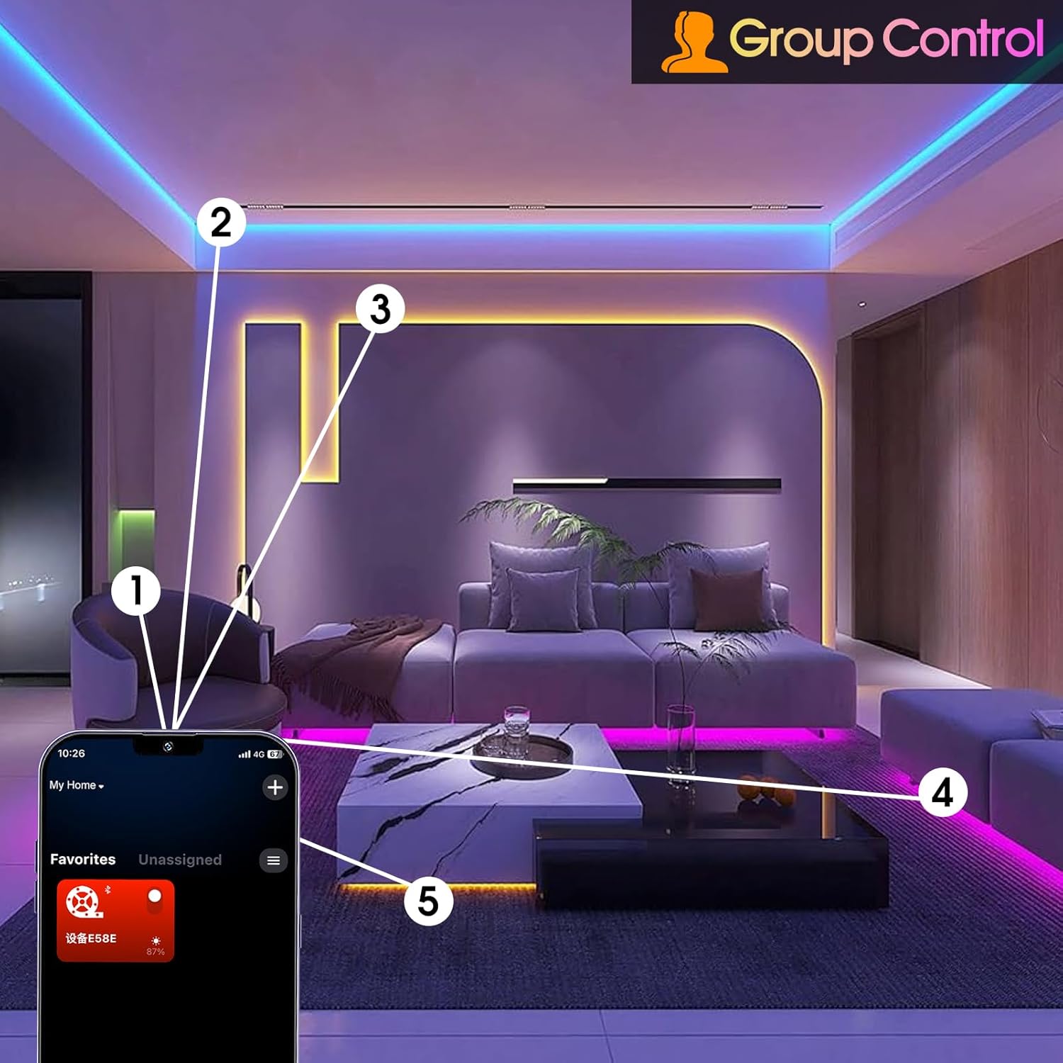 INDARUN RGBW Cob Led Strip Light 10m, 24V 8A 10m RGBW WiFi Led Strip Set with APP & Remote Control, 672LEDs/Meter Led Tape Light Kit for Home Decoration, Compatible with Alexa/Google Home