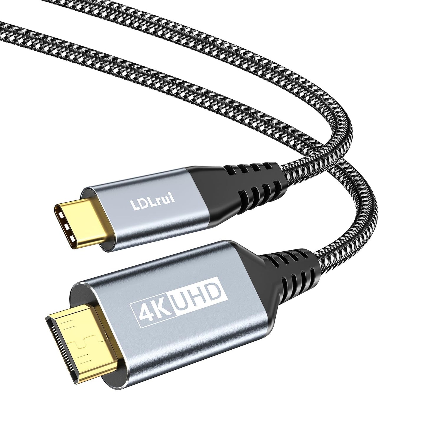 LDLrui USB C zu Mini HDMI Kabel 1.5M, 4K@60Hz Type C zu Mini HDMI 2.0 HDR Kabel für Laptop,MacBook,iPad Pro,iPhone 15 Serie,ROG Ally,Steam Deck, Galaxy S Serie zu Portable Monitor