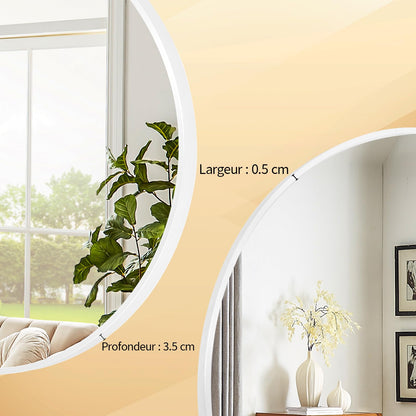 Oglinda BEAUTYPEAK 60 cm Rotunda Alba Cadru Aluminiu Shatterproof