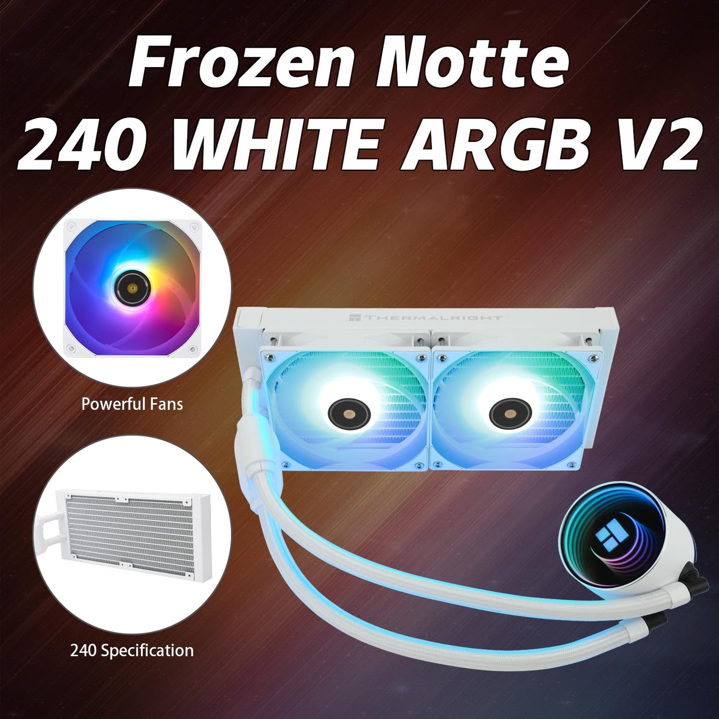 Cooler Procesor Thermalright Frozen Notte 240 White ARGB