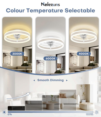 Lampa tavan Nalezuns cu ventilator LED 48W 6 viteze 40 cm