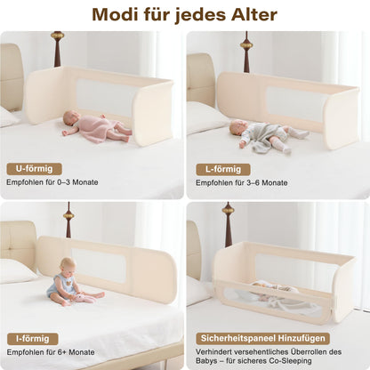 Protectie pat BabyAlly TA12-G 2 in 1 pliabila 185 cm crem