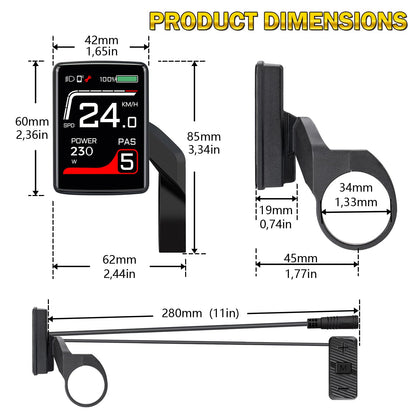 Display DZ49 LCD 2 inch pentru Bafang BBS01 BBS02 BBS-HD eBike