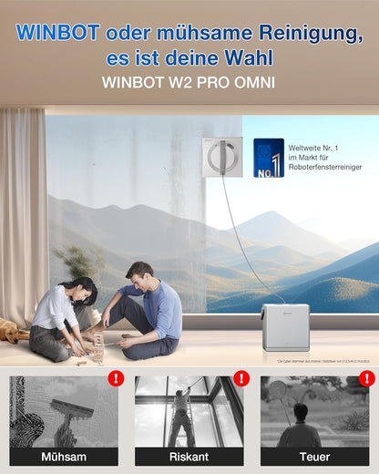 Robot de curatare geamuri ECOVACS WINBOT W2 PRO OMNI cu statie multifunctionala