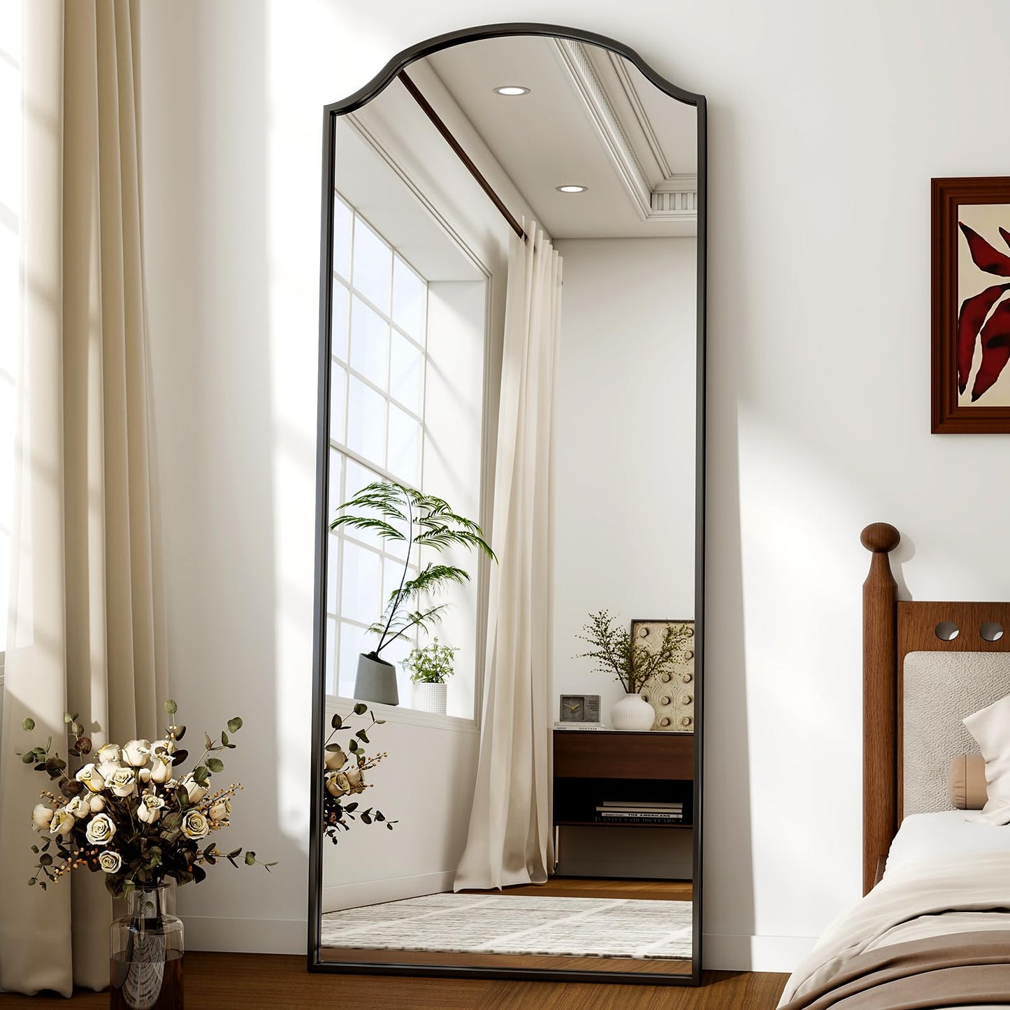 Oglinda corp Koonmi Iron Edge 165x60 cm rama neagra curbata