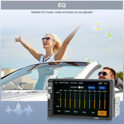 CAMECHO 1 DIN Car Radio with CarPlay Android Car 7 Inch Screen with Bluetooth Touchscreen with Reversing Camera Mirror Link FM Radio SWC USB