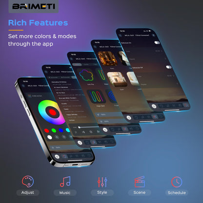 Banda LED BRIMETI 10 m RGBIC Neon IP65 cu control app si telecomanda