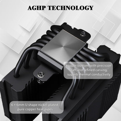 Thermalright Peerless Assassin 120 Mini Black CPU Cooler, 6 Heat Pipes AGHP Technology, with 120mm PWM Fan, 1500RPM Speed, for AMD:AM4 AM5/Intel LGA 1851/1700/1150/1151/1200/2011,PC Cooler