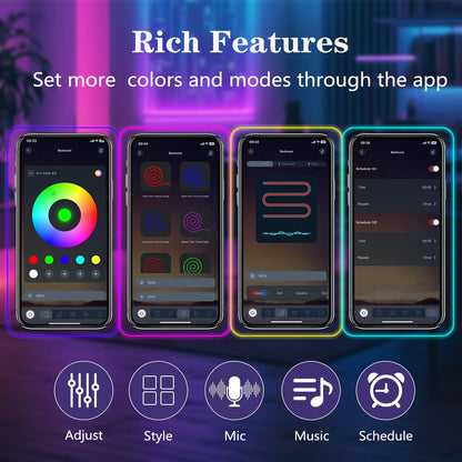 httpsmp 12M RGB Neon LED Strip Lights, Musik Sync, 24V Flexible Streifen mit App/Fernbedienung anwendbar auf Schlafzimmer, Raum & Außendekoration