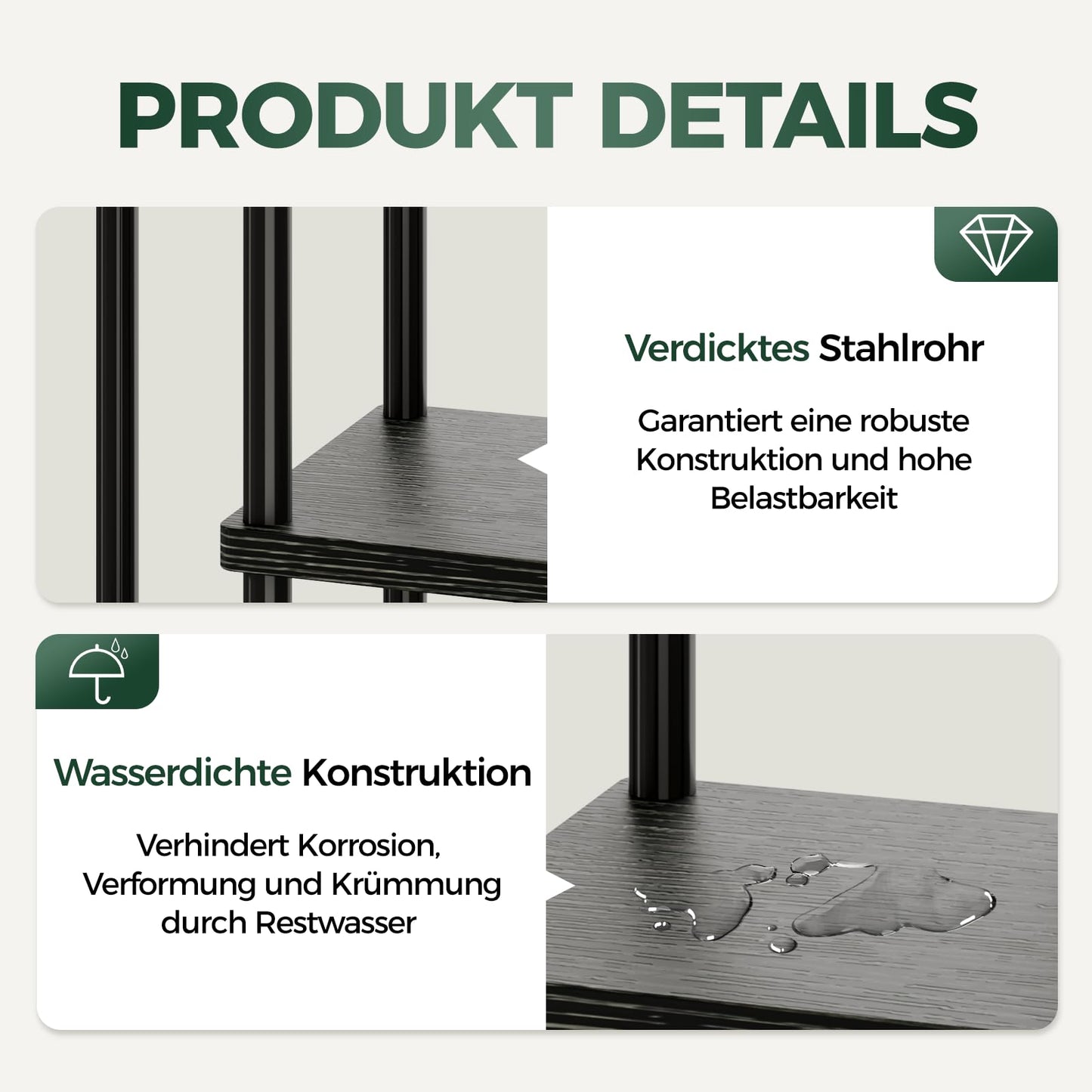 Suport plante Bamworld TM02H-6 Black 6 niveluri metal si lemn