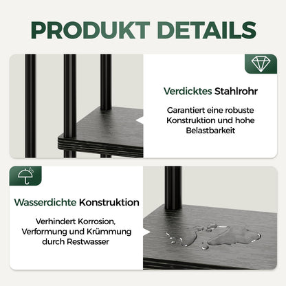 Suport plante Bamworld TM02H-6 Black 6 niveluri metal si lemn