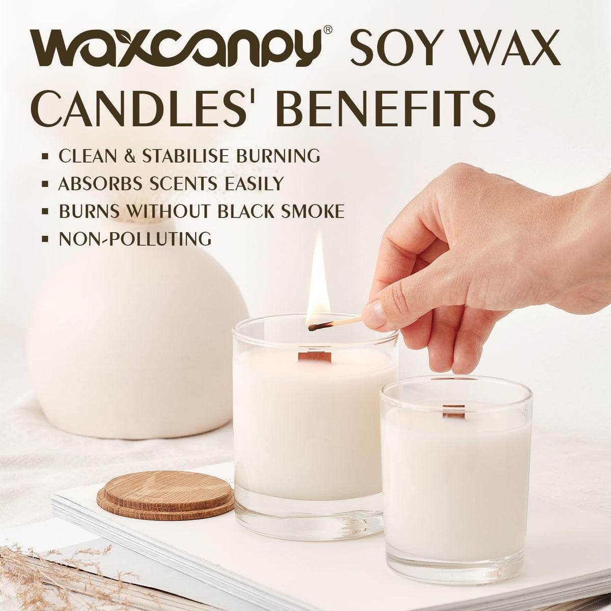 Ceara naturala de soia Waxcanpy pentru lumanari, 20lb