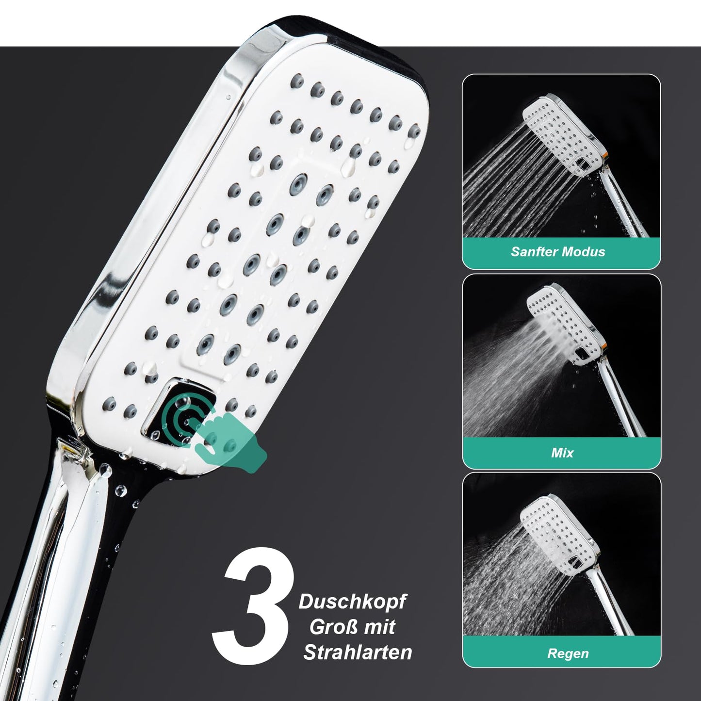 Dus OFFO BR-SDS-000-000-E03 inox crom 30x30 cm reglabil