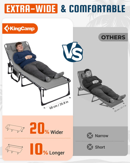 Sezlong KingCamp KingCamp 200 kg pliabil reglabil cu tetiera