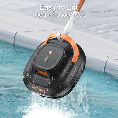 CoasTeering Pool Robot, Wireless Pool Vacuum Cleaner Battery, 120 Minutes Cleaning Time, 2 Brushless Motors, Self-Parking, One-Touch Start, Pool Cleaner for Above Ground Pools up to 120 m²