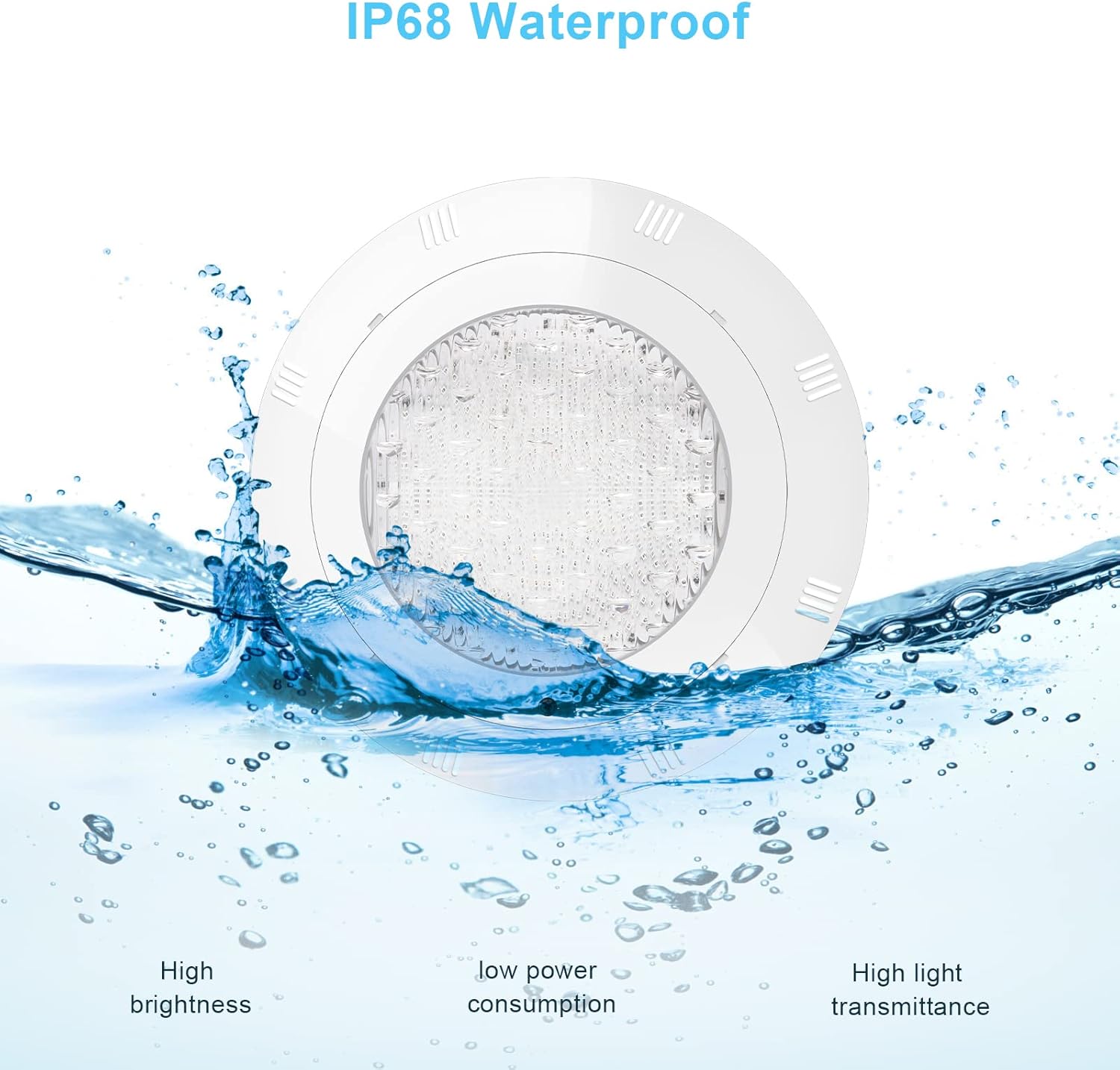 Kingwen LED Pool Lighting Underwater 38 W RGB Pool Headlight Underwater LED Pool Lamps with Remote Control IP68 Waterproof Pool Lamps Underwater 12 V AC/DC