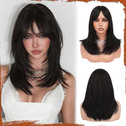 Peruca SOFEIYAN Long Straight Layered Blonde 16 Inch cu Breton
