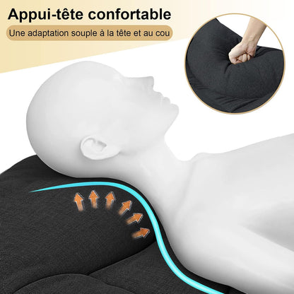 Pat pliabil de camping ATORPOK SHOP pentru adulti, 200 kg, negru
