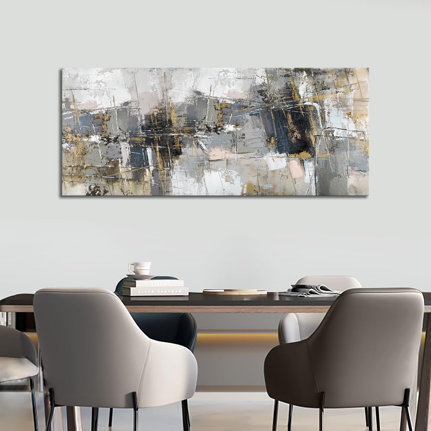 Tablou FajerminArt Abstract Gri 120x50 cm Canvas pe Cadru Lemn