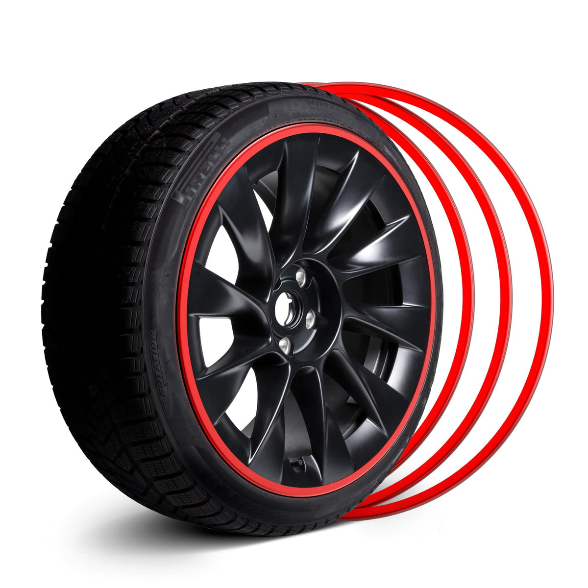 Protectii janta EVOOOR 17 Inch Black aliaj, set 4 bucati