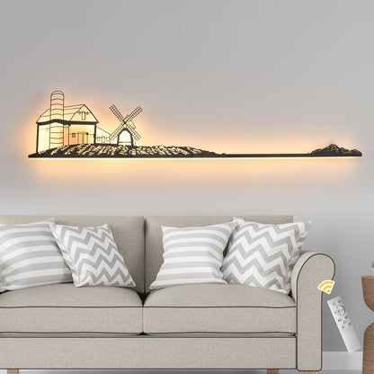 Aplica LED GEADI 115cm 16W cu telecomanda, dimabila, aurie