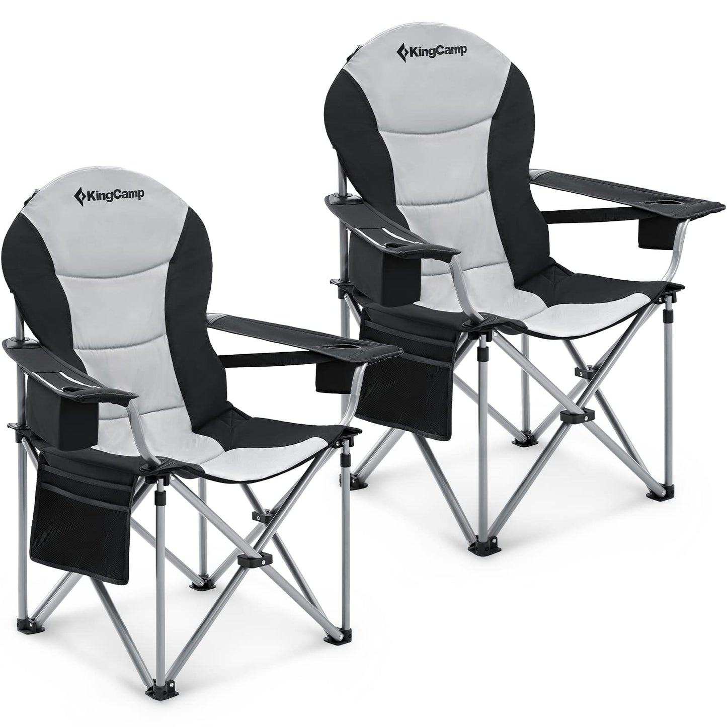 Scaun camping KingCamp Heavy Duty pliabil 250 kg suport lombar