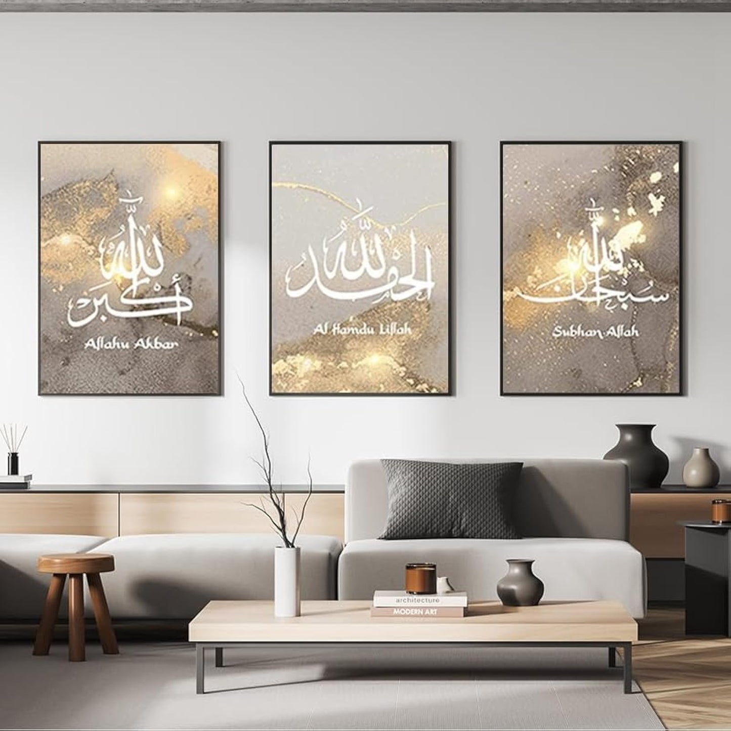 Tablou QPLGTU Marble Canvas Painting 60x90 cm, set 3 piese