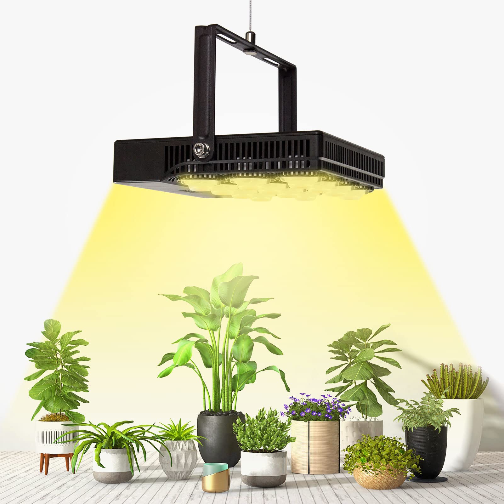 SANSI 70 W LED Plant Lamp for Indoor Plants, 700 W Equiv, Full Spectrum Dimmable Grow Light and Optical Lens for High PPFD, Energy-Saving Plant Lamps for Large Plants