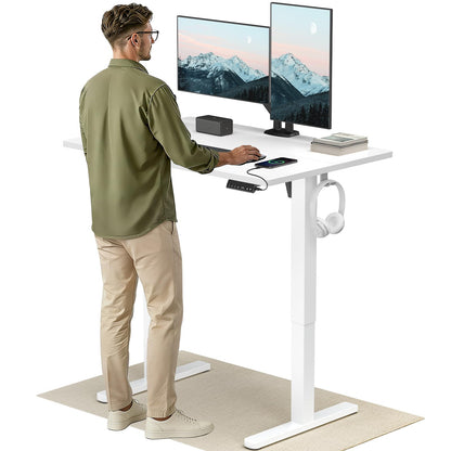 Birou HUANUO reglabil electric 120x80 cm USB-C USB-A alb