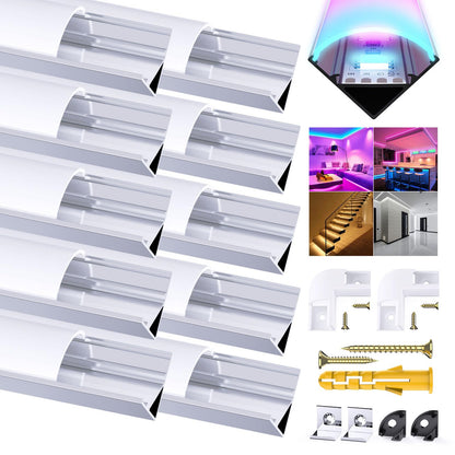 Profil LED Chesbung U-Form 10x1m Aluminiu 12V Alb Cald