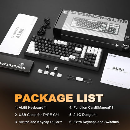 Tastatura YUNZII AL98 Wireless Mechanical RGB 8000mAh QMKVIA