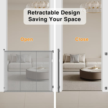 Poarta de siguranta retractabila Xifamniy pentru copii si animale, inaltime 125 cm, latime 200 cm