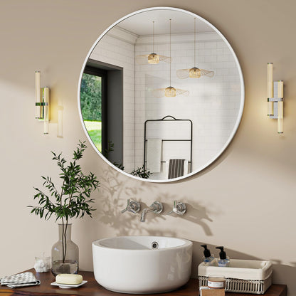 Oglinda BEAUTYPEAK 60 cm Rotunda Alba Cadru Aluminiu Shatterproof