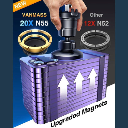 VANMASS for MagSafe Car Mount【2025 Upgraded TOP Magnet & Clip Hook】Magnetic Cell Phone Holder for Vent, Universal Cellphone Stand Truck Cradle Accessories for iPhone 16 15 14 13 12 11 Android Samsung