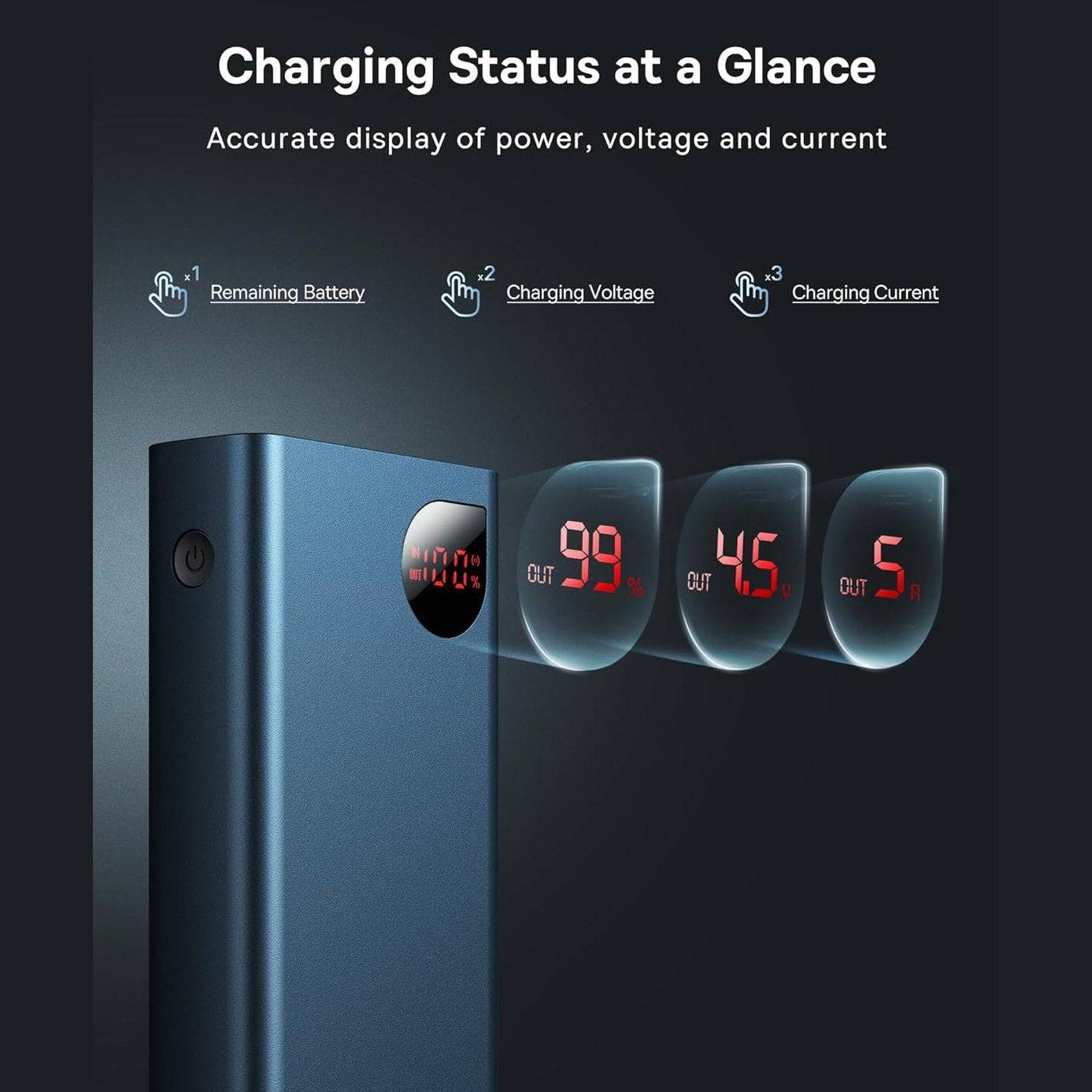 Baseus Power Bank, 20000mAh 65W Metal Laptop Portable Charger, 4-Port USB C Battery Pack, PD3.0 Fast Charging Battery Bank for MacBook Dell XPS IPad iPhone 15/14/13/12 Pro Samsung S23 S22 Steam Deck